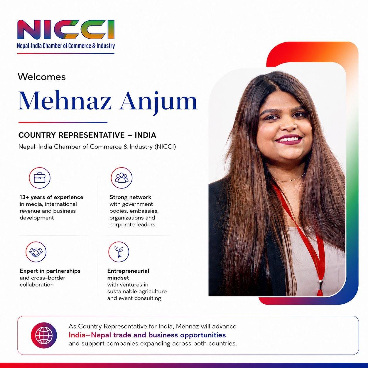 Appointment of Mehnaz Anjum as NICCI's Country Representative for...
