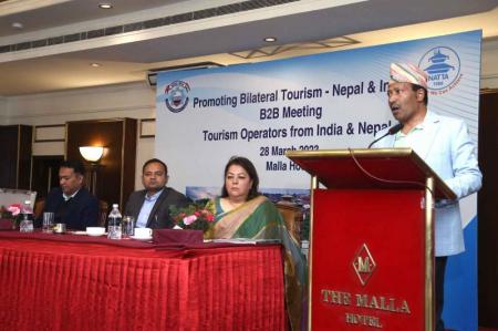 Promoting Bilateral Tourism - Nepal & India. B2B Meeting between Tourism Operators From Nepal and India on 14th Chaitra 2079 at Malla Hotel