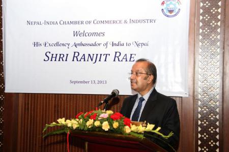 Welcome to H.E.Ambassador of India Shri Ranjit Rae on 13th September 2013 in Kathmandu